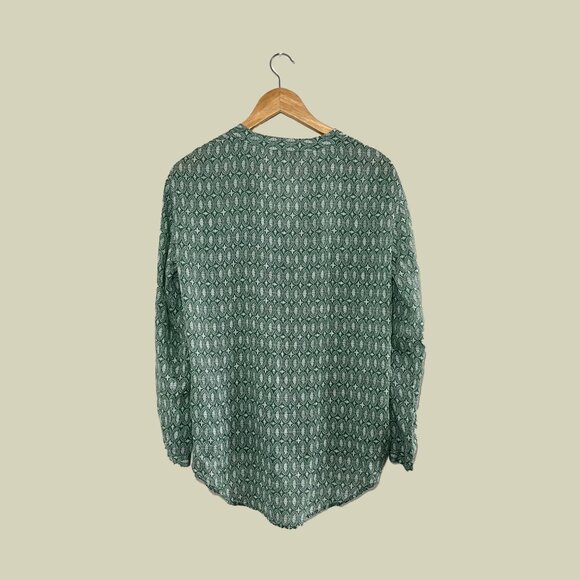 Green Vintage Printed Blouse - Picture 2 of 2